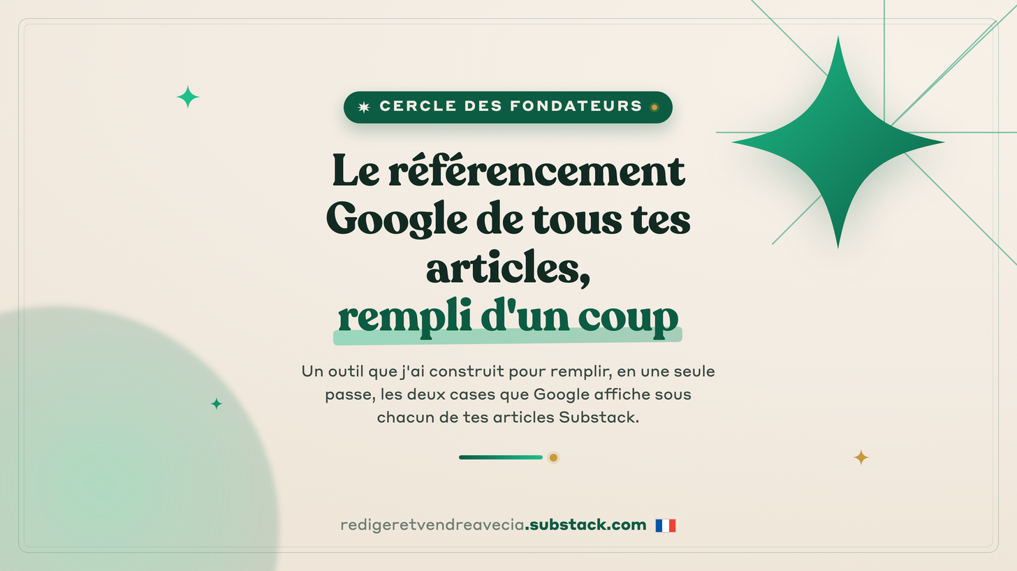 Couverture de l'article : améliore le SEO de ta newsletter Substack
