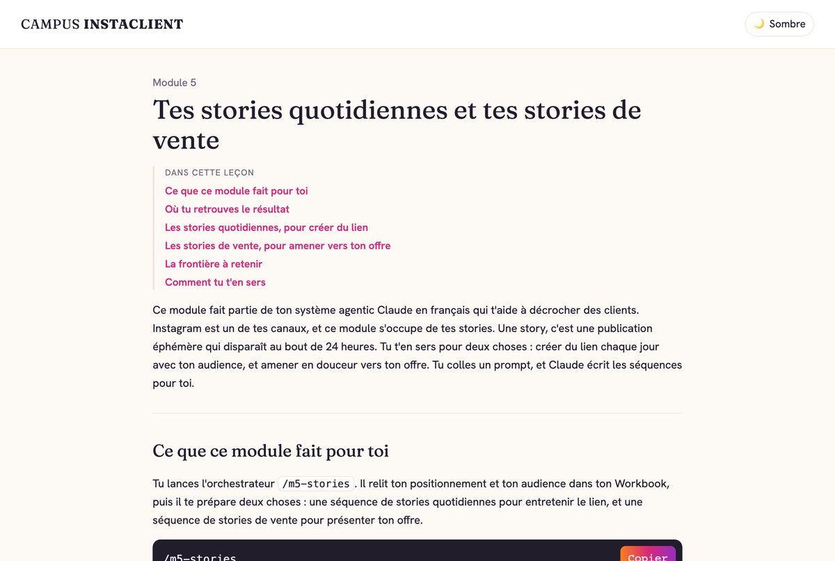 La vraie leçon du module 5 : tes stories quotidiennes et tes stories de vente